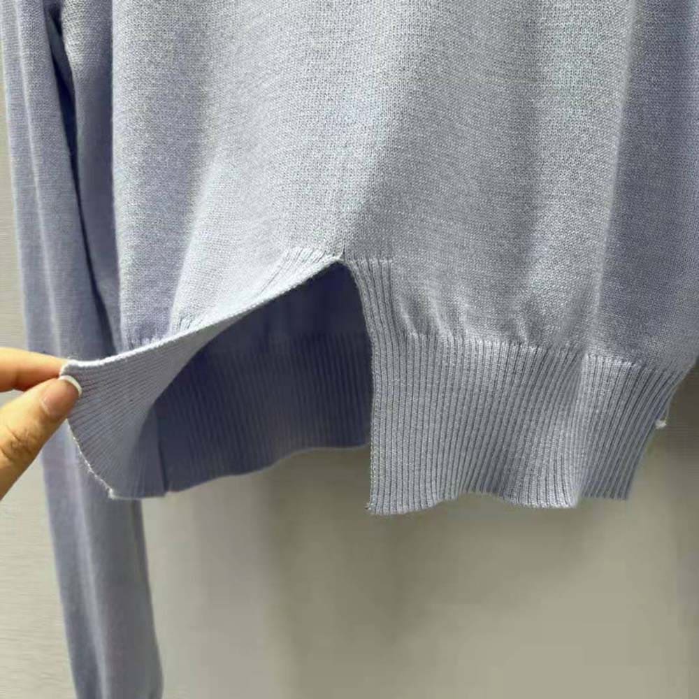 ÁO Miu Miu Women Cashmere Crew-Neck Sweater-Blue