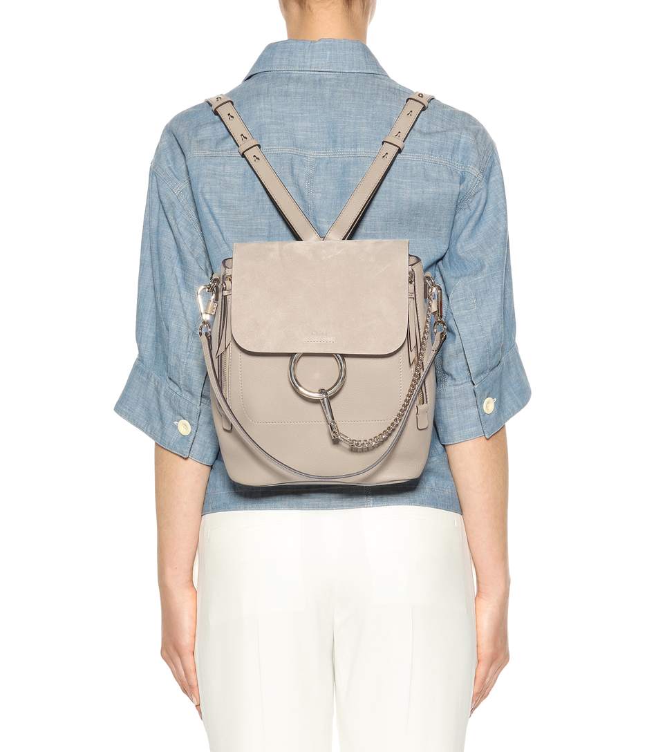 BALO CHLOÉ Faye leather and suede backpack