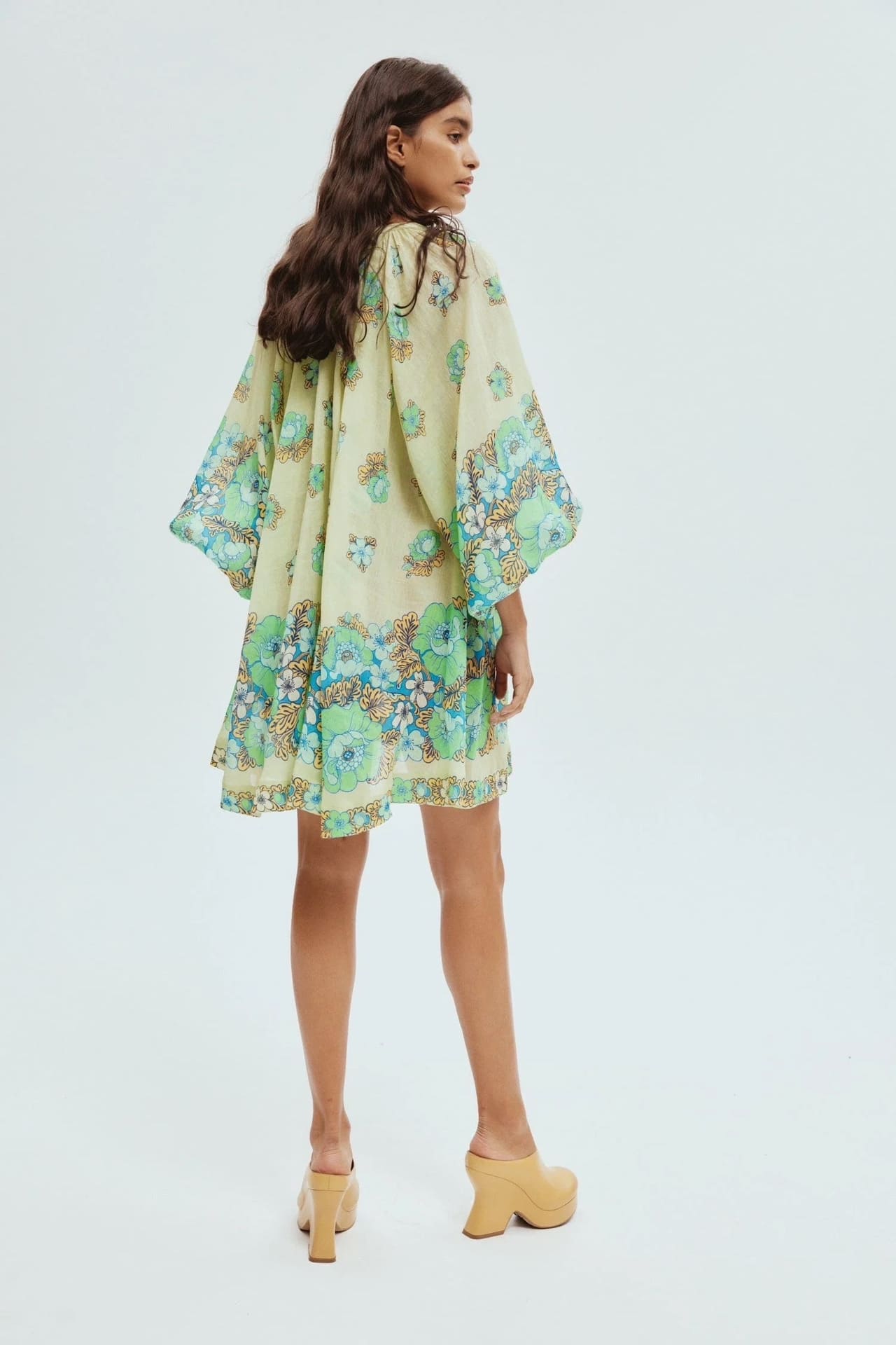 VÁY ALEMAIS HỌA TIẾT HOA LÁ XANH ALEMAIS RAMIE VELMA IN COTTON High Classy