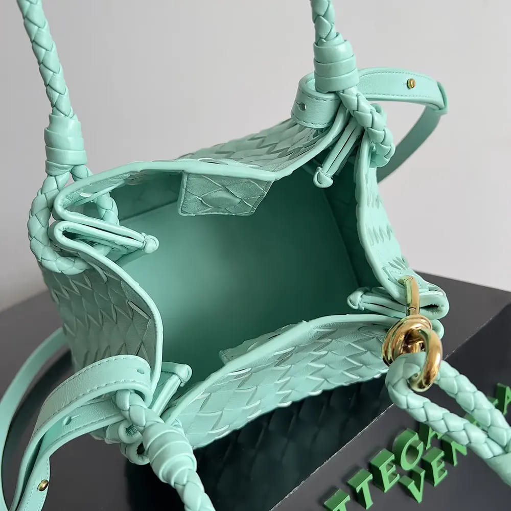 TÚI Bottega Veneta Women Small Andiamo Parachute- Green oasis