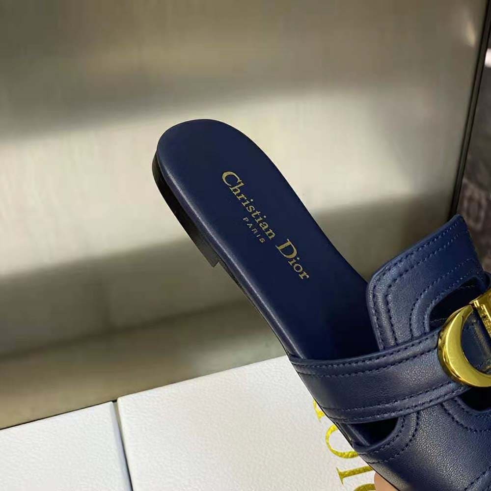 DÉP Dior Women 30 Montaigne Slide Black Calfskin