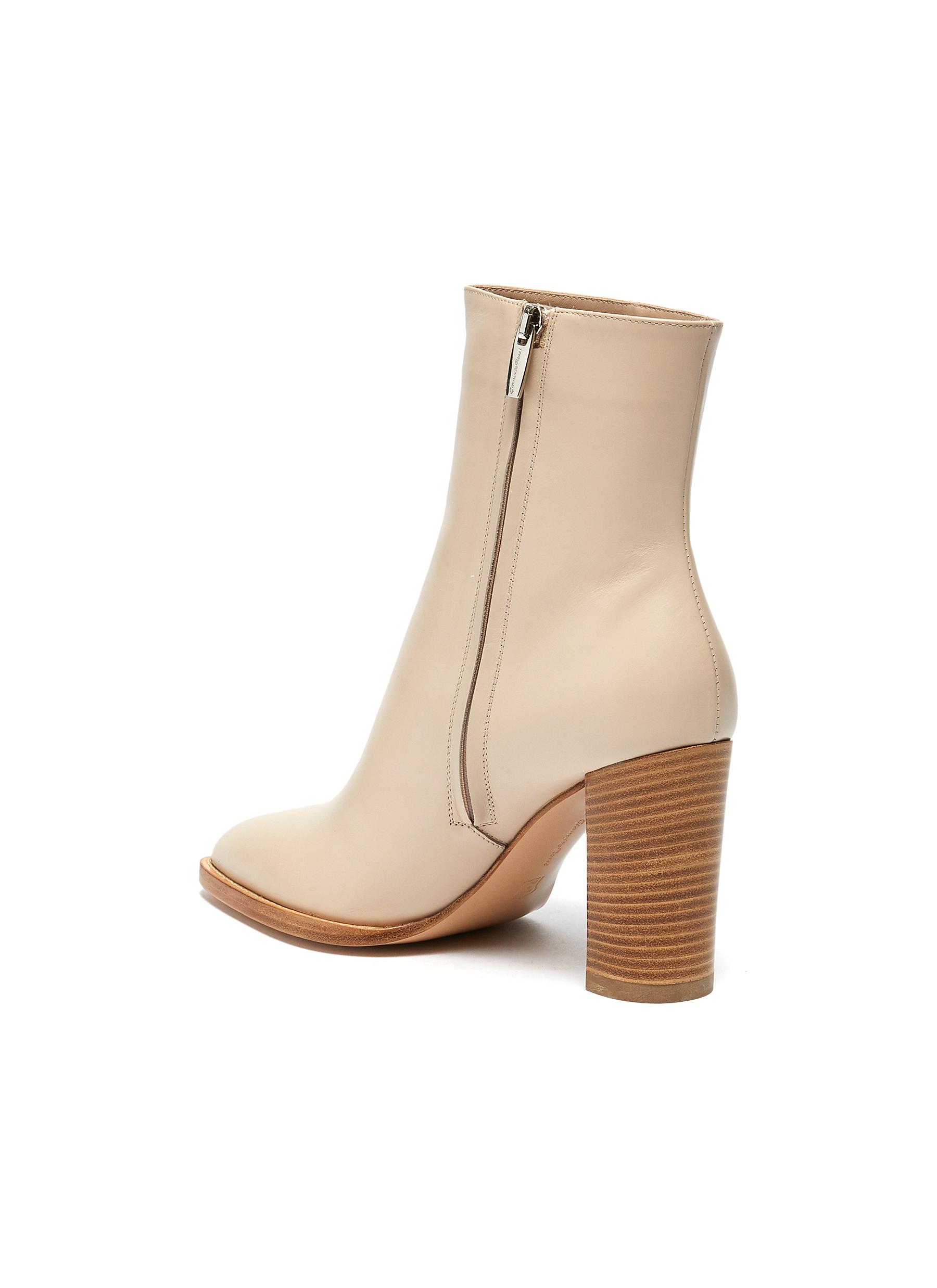 GIÀY GIANVITO ROSSI RIVER' POINT TOE CALFSKIN LEATHER ANKLE BOOTS