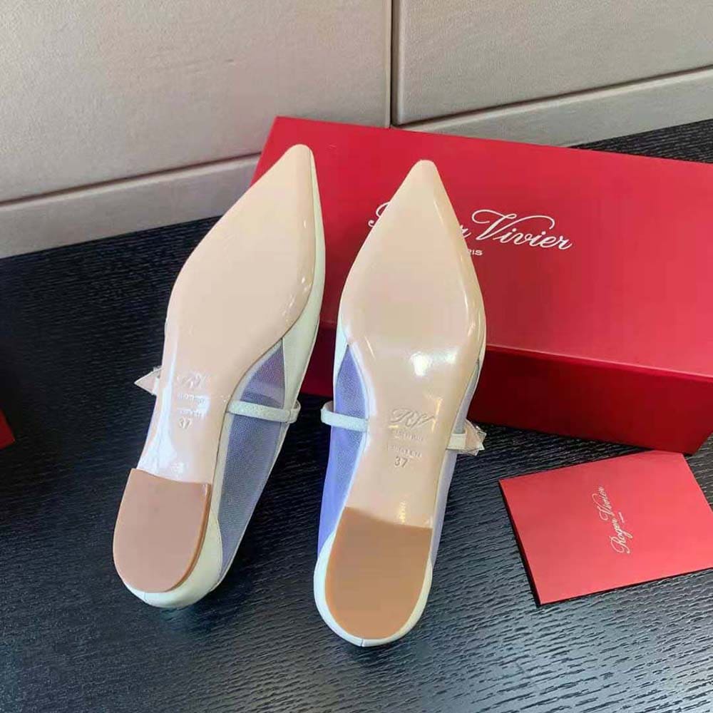 GIÀY Roger Vivier Women Babies Ballerinas in Patent Leather-White