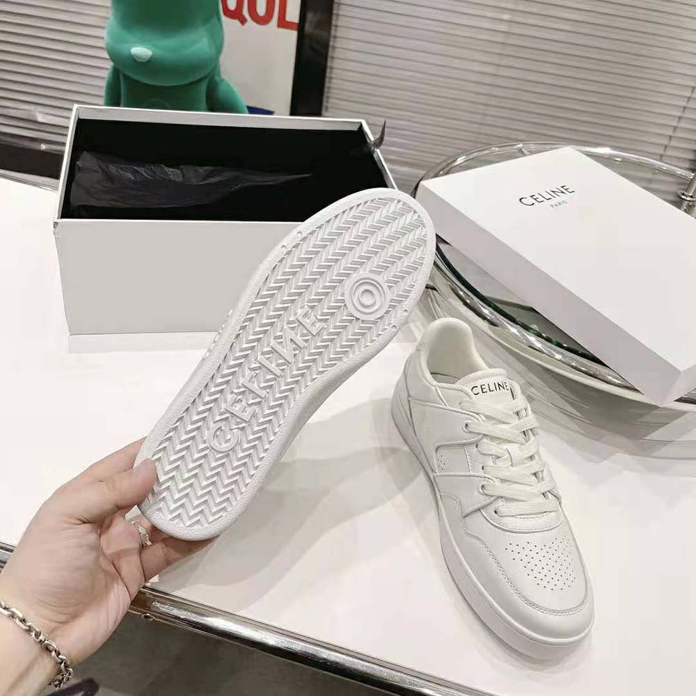 GIÀY CELINE Trainer Low Lace-up Sneaker in Calfskin-White