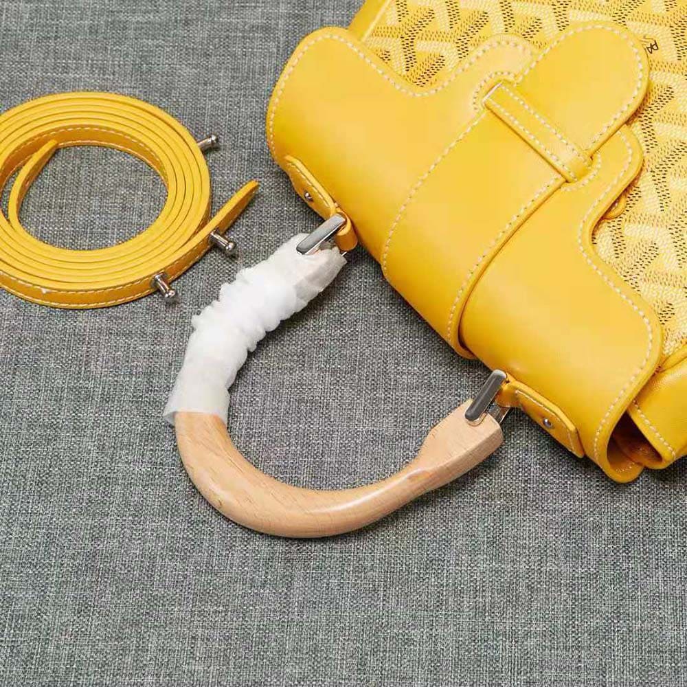 TÚI Goyard Women Sac Saïgon Souple Mini in Toile Goyardine & Chevroches Calfskin-Yellow