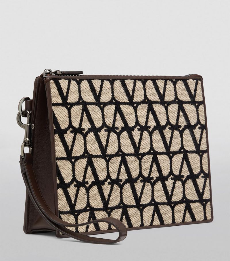 VÍ VALENTINO GARAVANI Toile Iconographe Flat Pouch