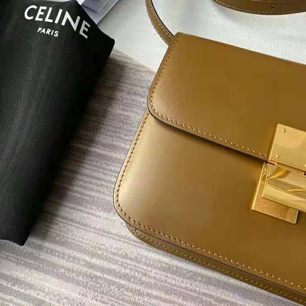 TÚI Celine Women Teen Classic Bag in Box Calfskin-Brown