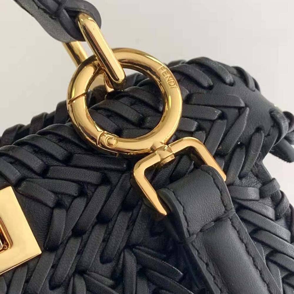 TÚI Fendi Women Peekaboo ISeeU Petite Black Padded Calfskin Leather Bag