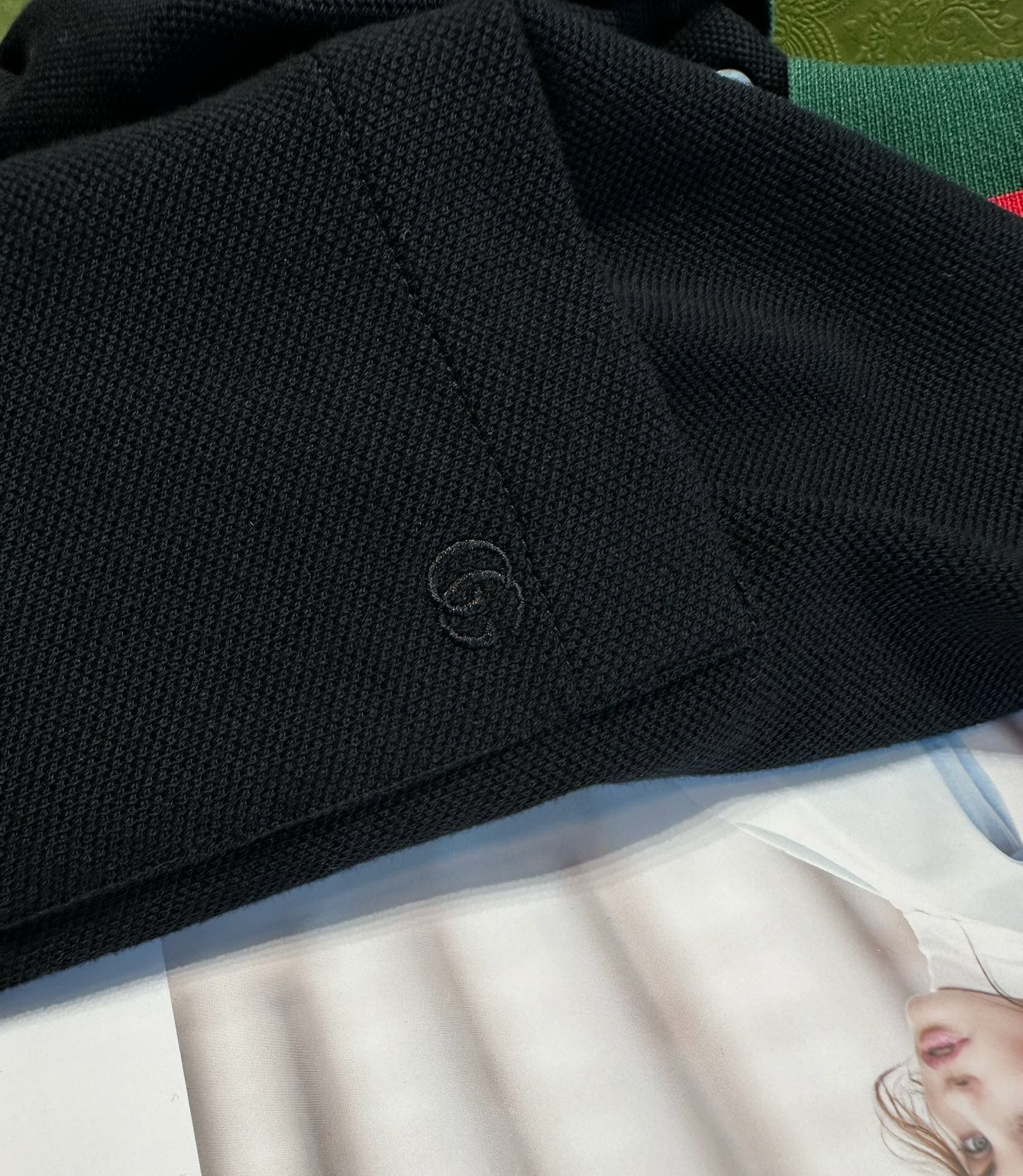 ÁO GUCCI GG POLO SHIRT MÀU ĐEN UNISEX