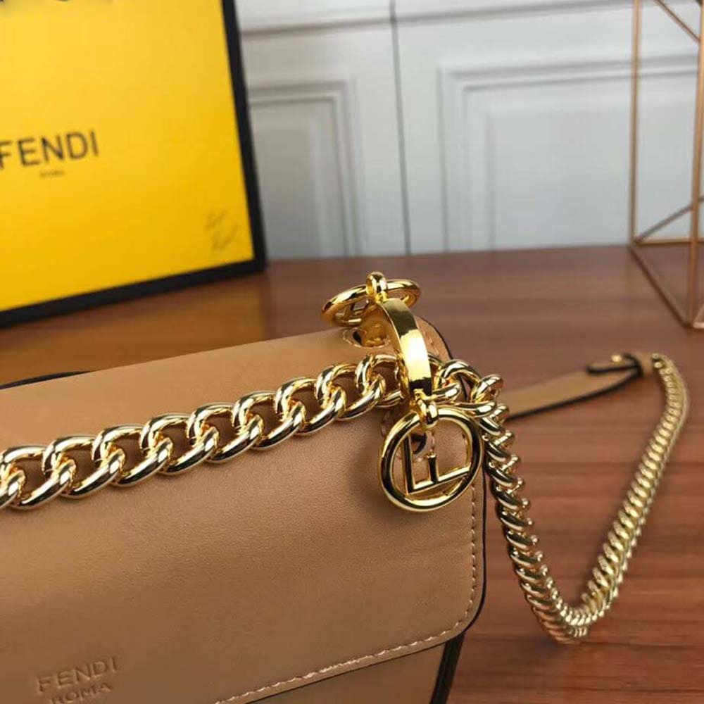 TÚI Fendi Women KAN I F Small Black Leather Mini-Bag in Calf