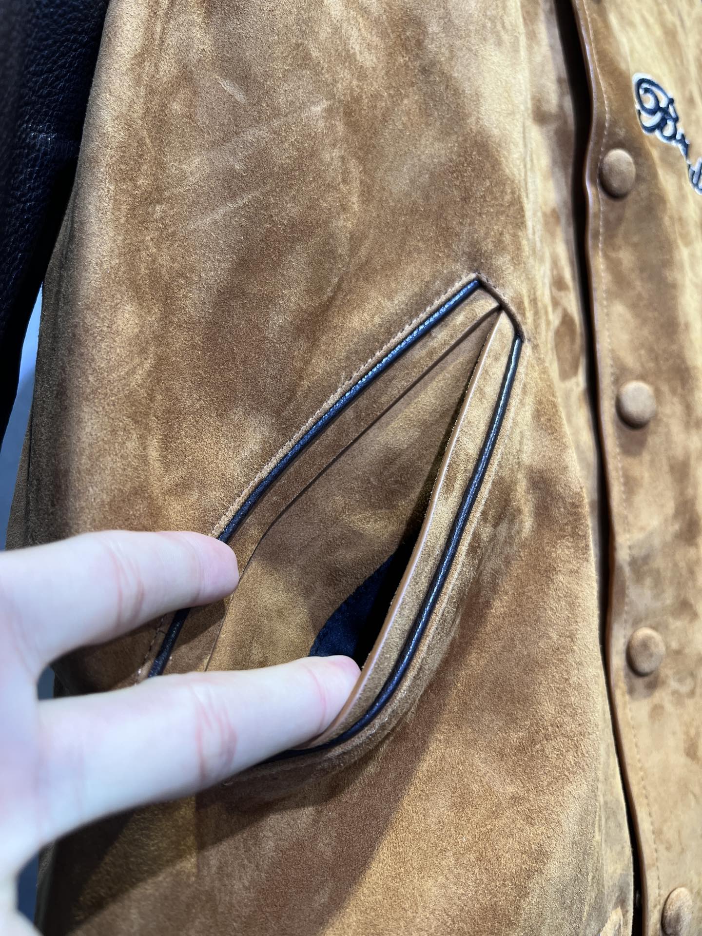 ÁO BERLUTI SUEDE BOMBER LEATHER JACKET