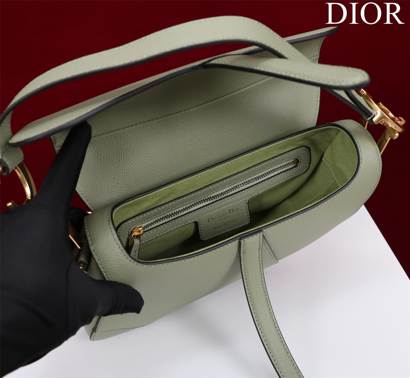 TÚI Dior Women Saddle bag in Calfskin-Olive Top Quality
