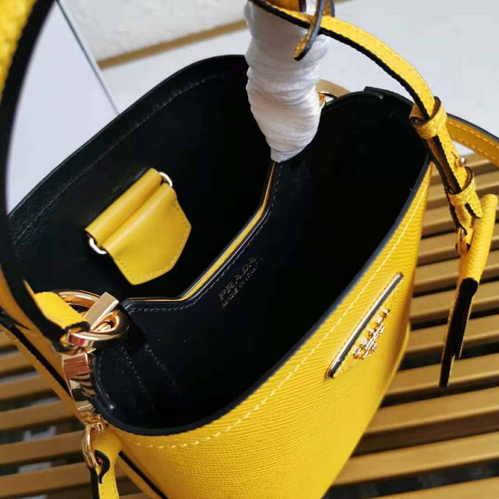 TÚI Prada Women Small Saffiano Leather Prada Panier Bag-Yellow