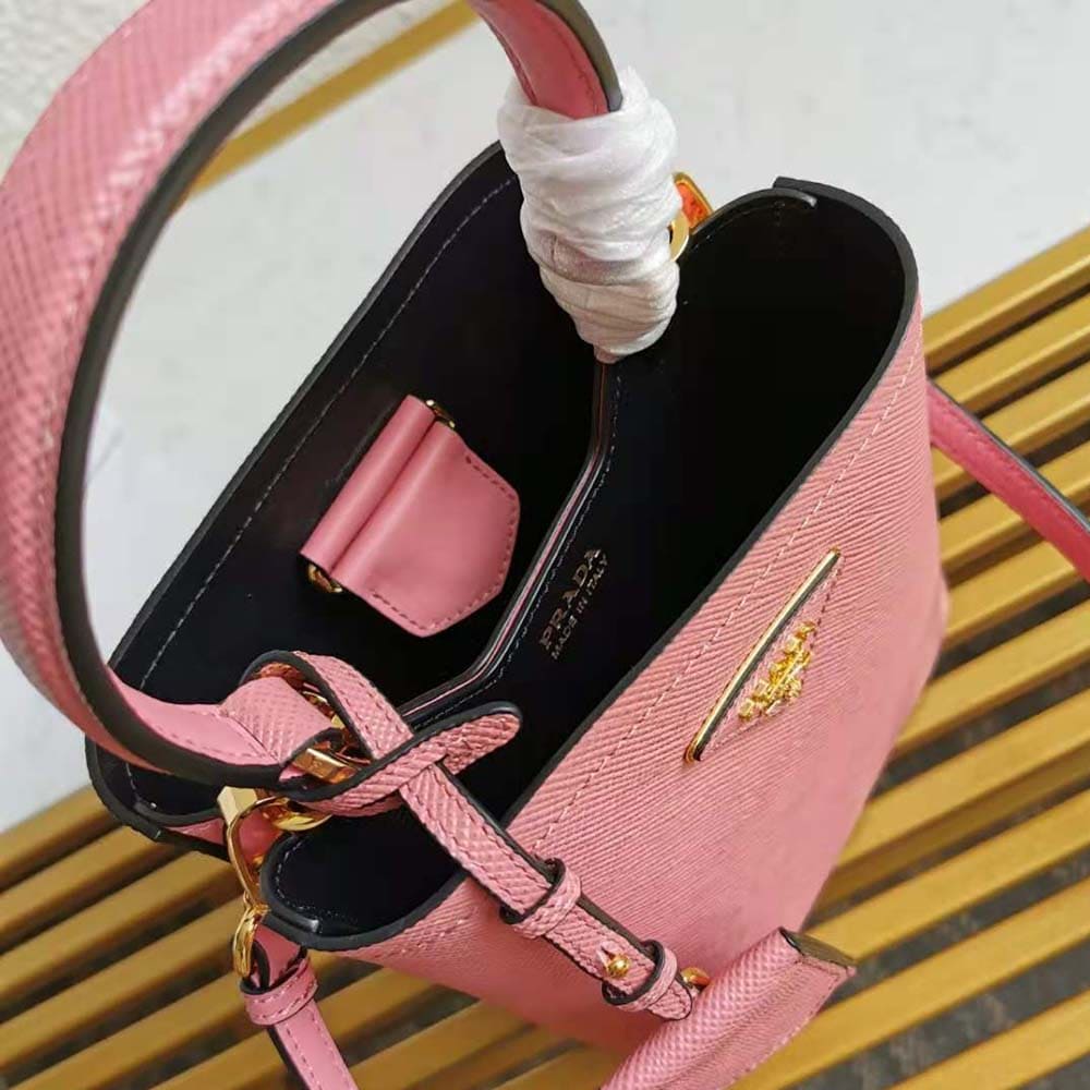 TÚI Prada Women Small Saffiano Leather Prada Panier Bag-Pink