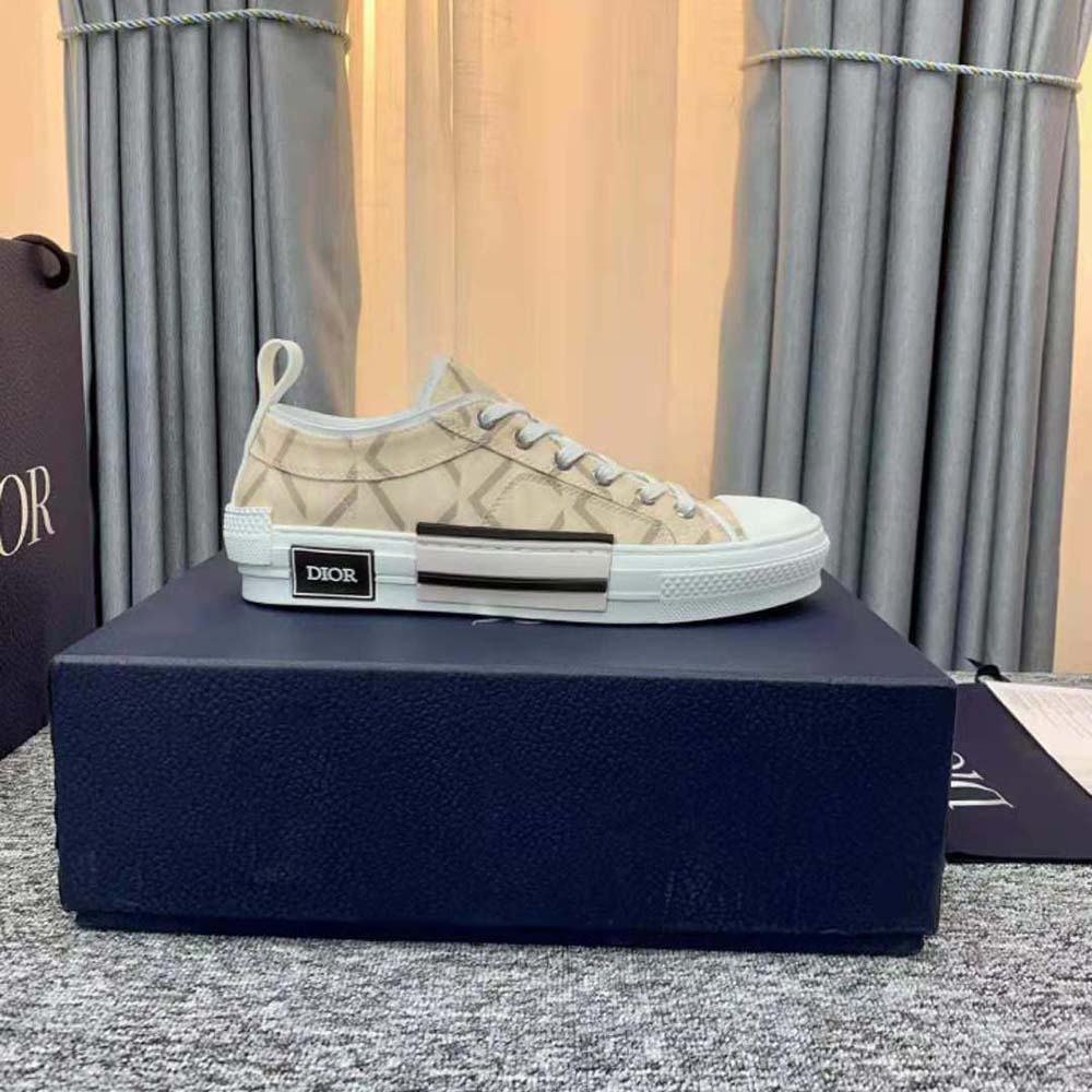 GIÀY DIOR  B23 Low-Top Sneaker Natural CD Diamond Canvas