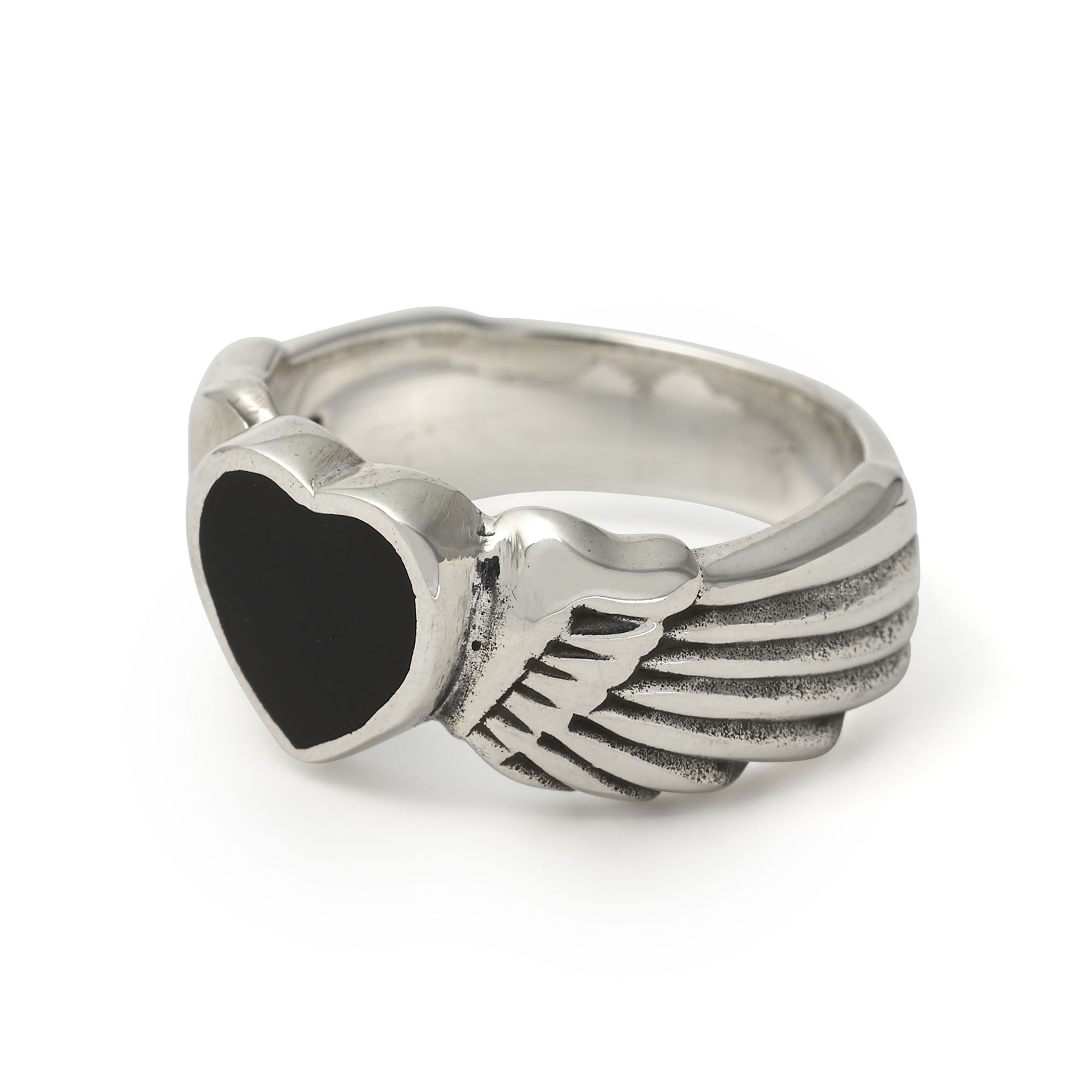 THE Winged Heart with Enamel Ring silver sterling 925 Italia