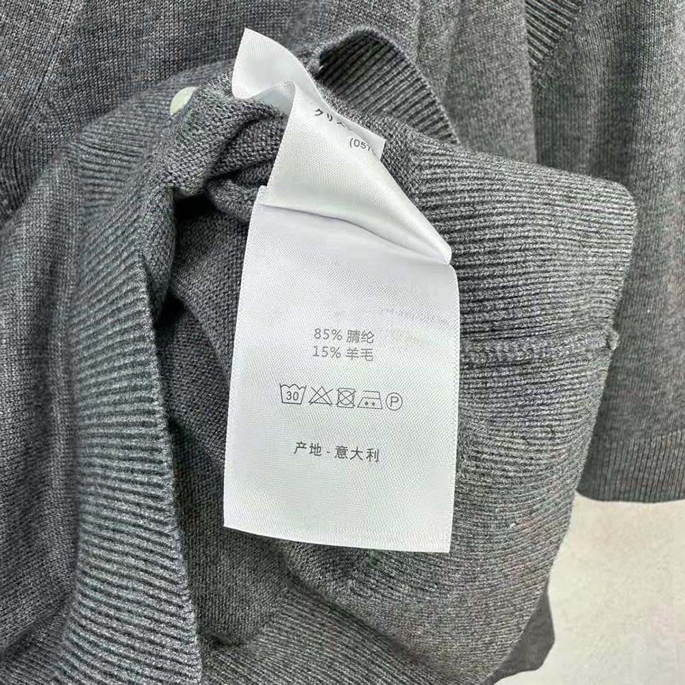 ÁO Dior Women Twin-set Gray Cashmere Knit