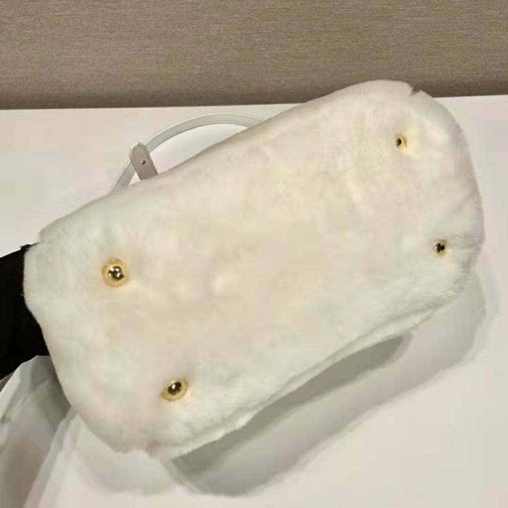 TÚI Prada Women Prada Galleria Shearling Mini-Bag-White