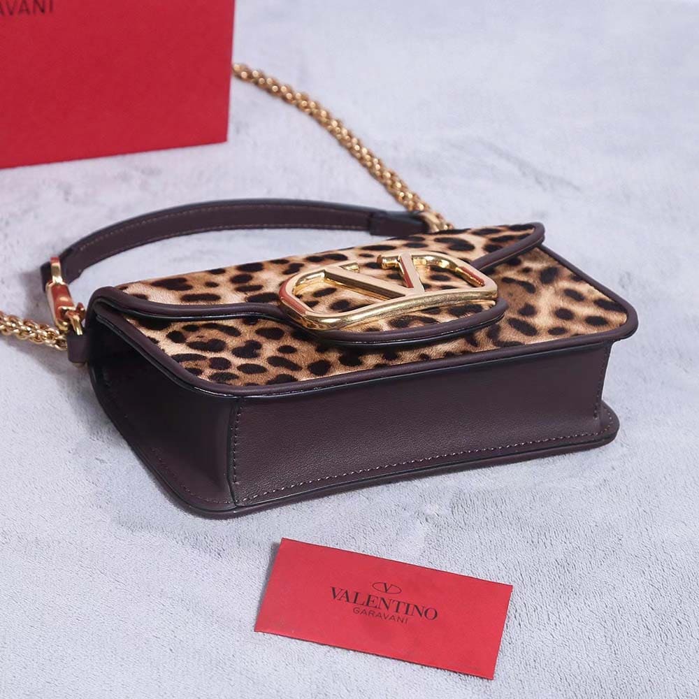 TÚI Valentino Locò Shoulder Bag in Pony Effect Animalier Calfskin