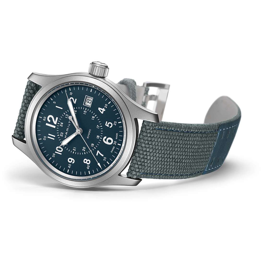 Hamilton Khaki Field Blue Dial Blue Canvas Men Watch