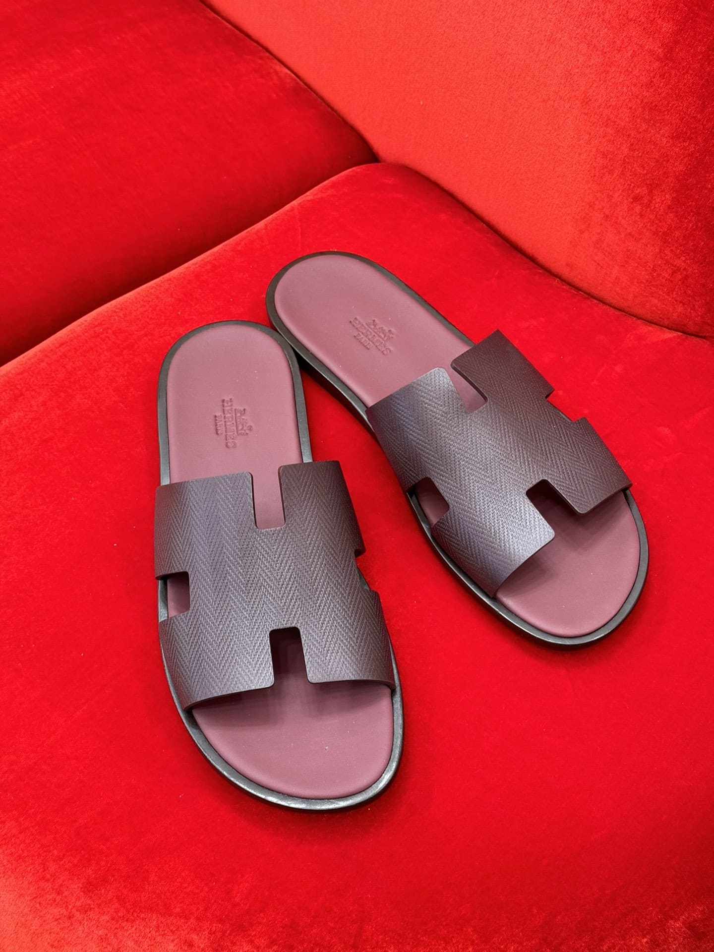 DÉP HERMES IZMIR MAROON H SANDAL AAA