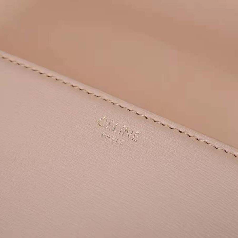 TÚI Celine Women Medium Triomphe Bag in Shiny Calfskin-White