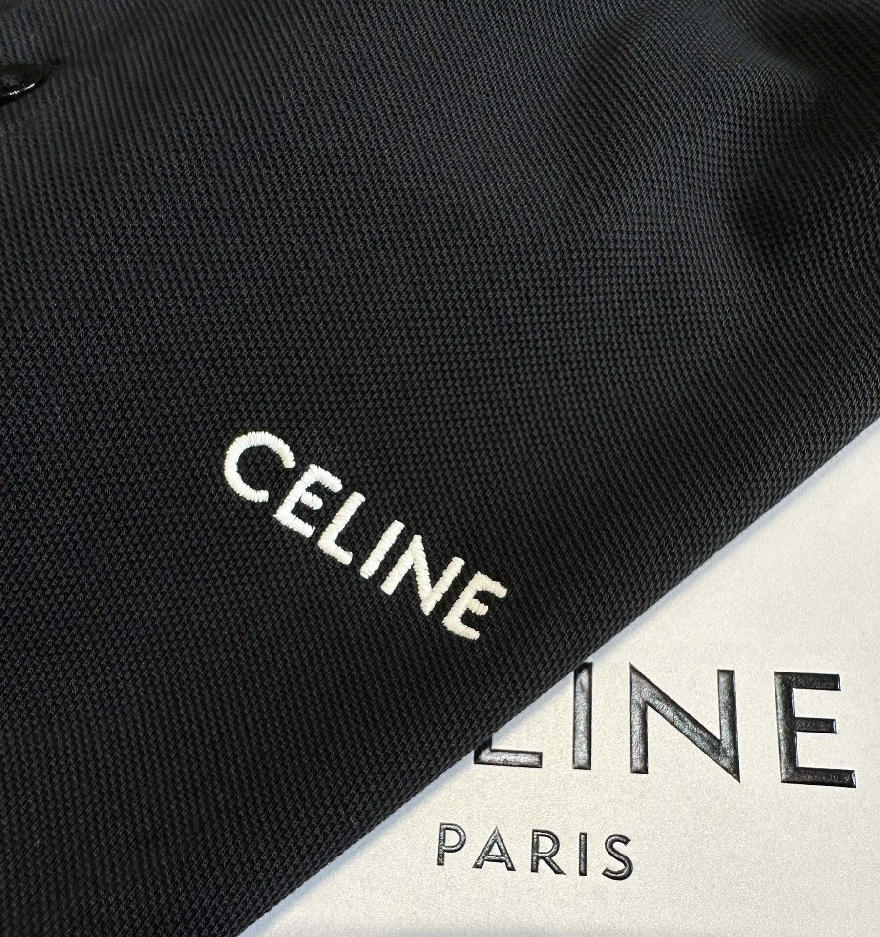 ÁO CELINE POLO SHIRT MÀU ĐEN UNISEX