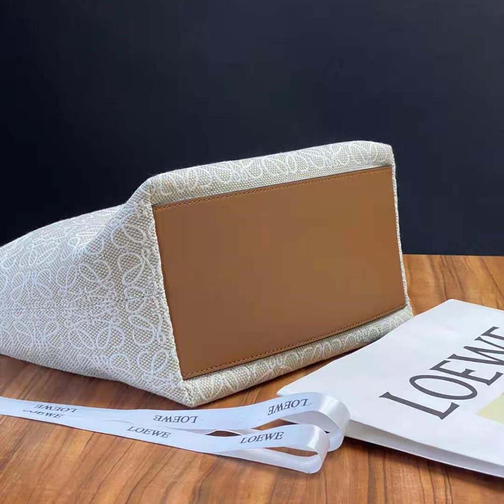 TÚI LOEWE Cubi Bag in Anagram Jacquard and Calfskin