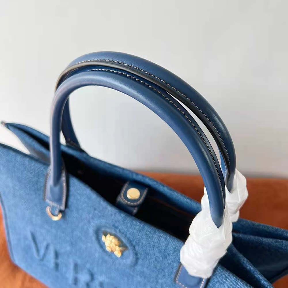 TÚI Versace Women La Medusa Denim Large Tote Bag-Blue