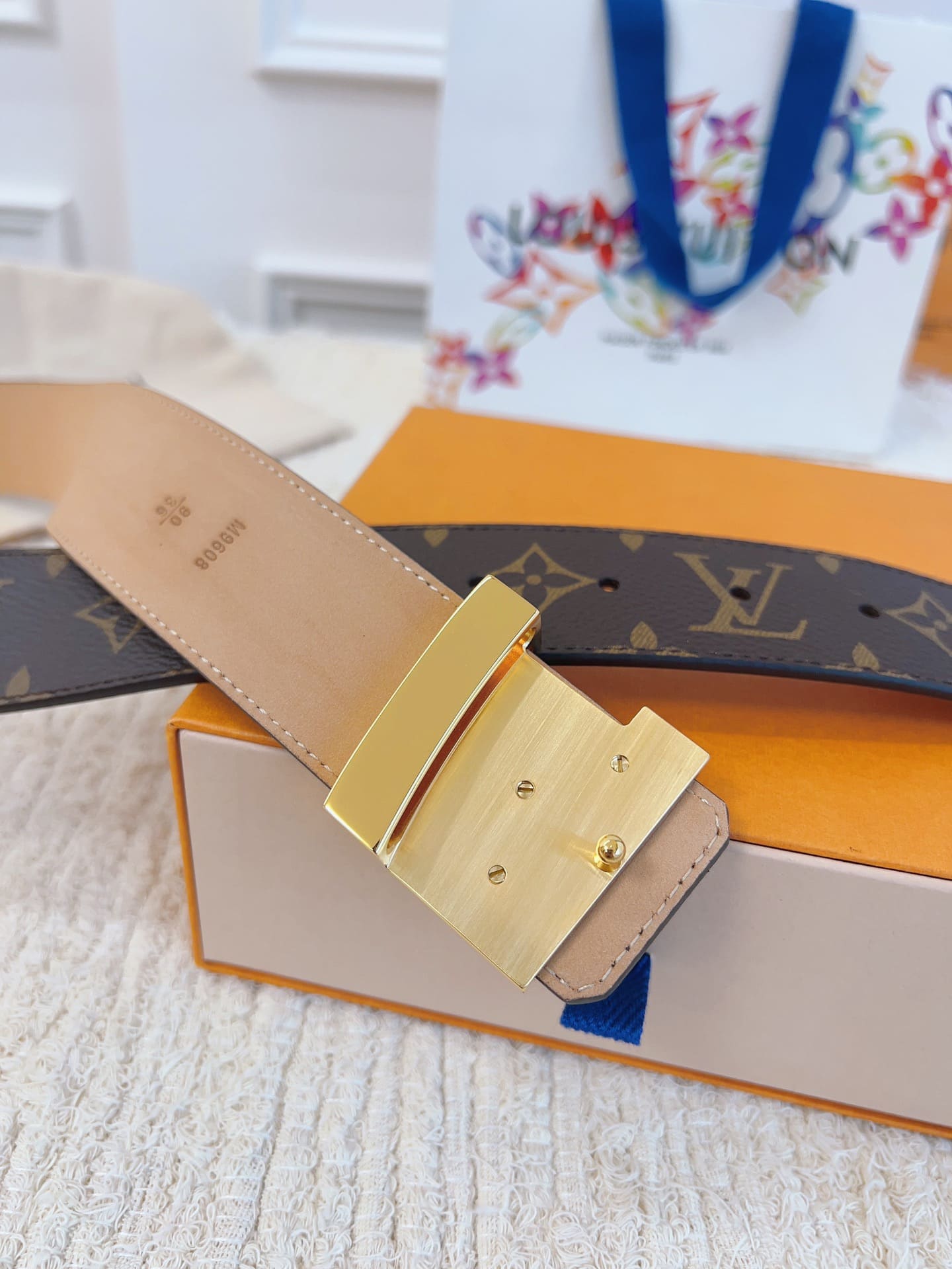 DÂY LƯNG LOUIS VUITTON LV BROWN MONOGRAM Khóa vàng