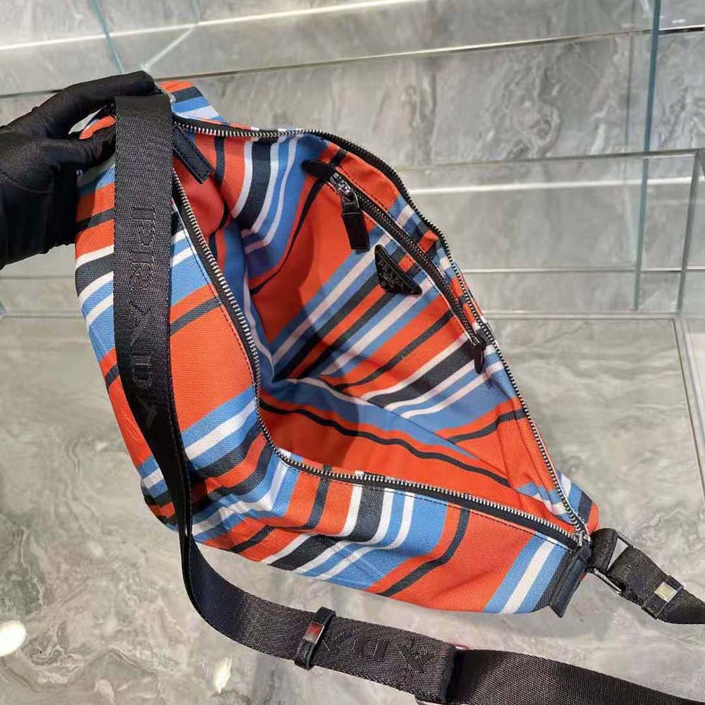 TÚI PRADA Men Printed Canvas Prada Triangle Bag-Orange