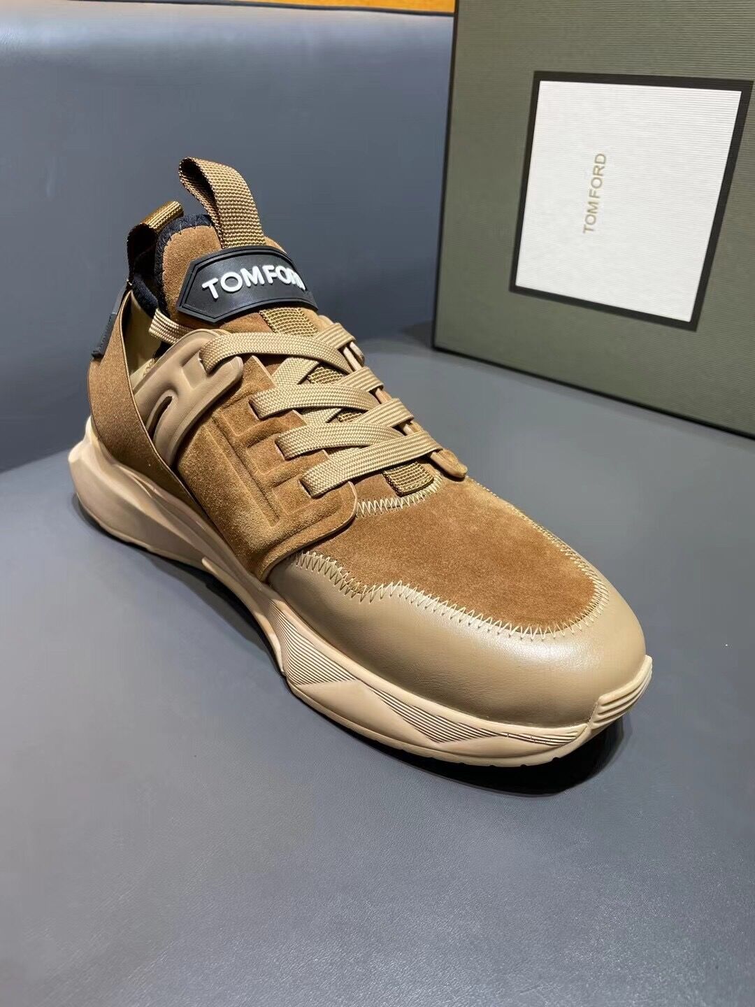 GIÀY TOM FORD TF BROWN SUEDE SNEAKER SHOES AAA