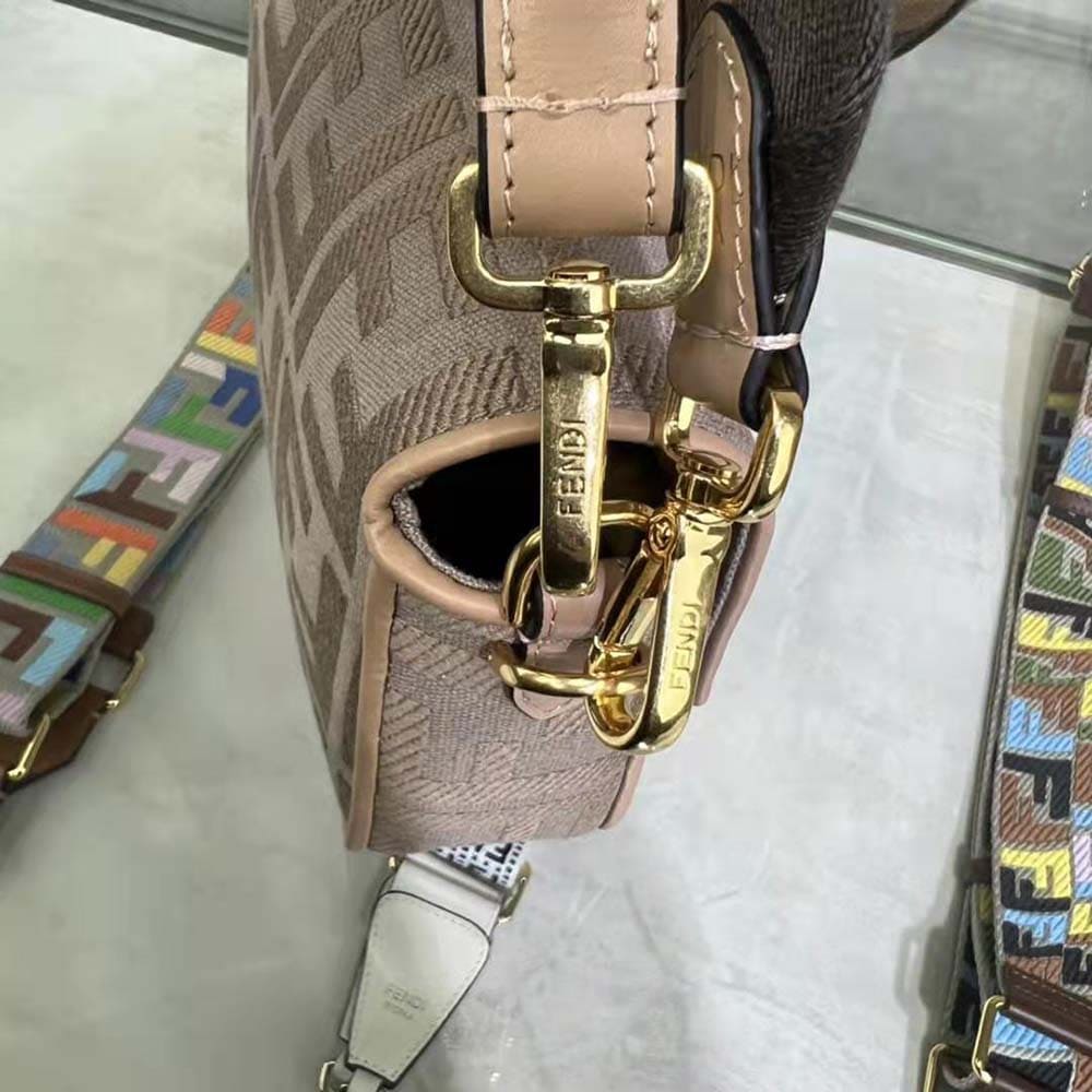 TÚI FENDI Women Iconic Medium Baguette Gray FF Canvas Bag