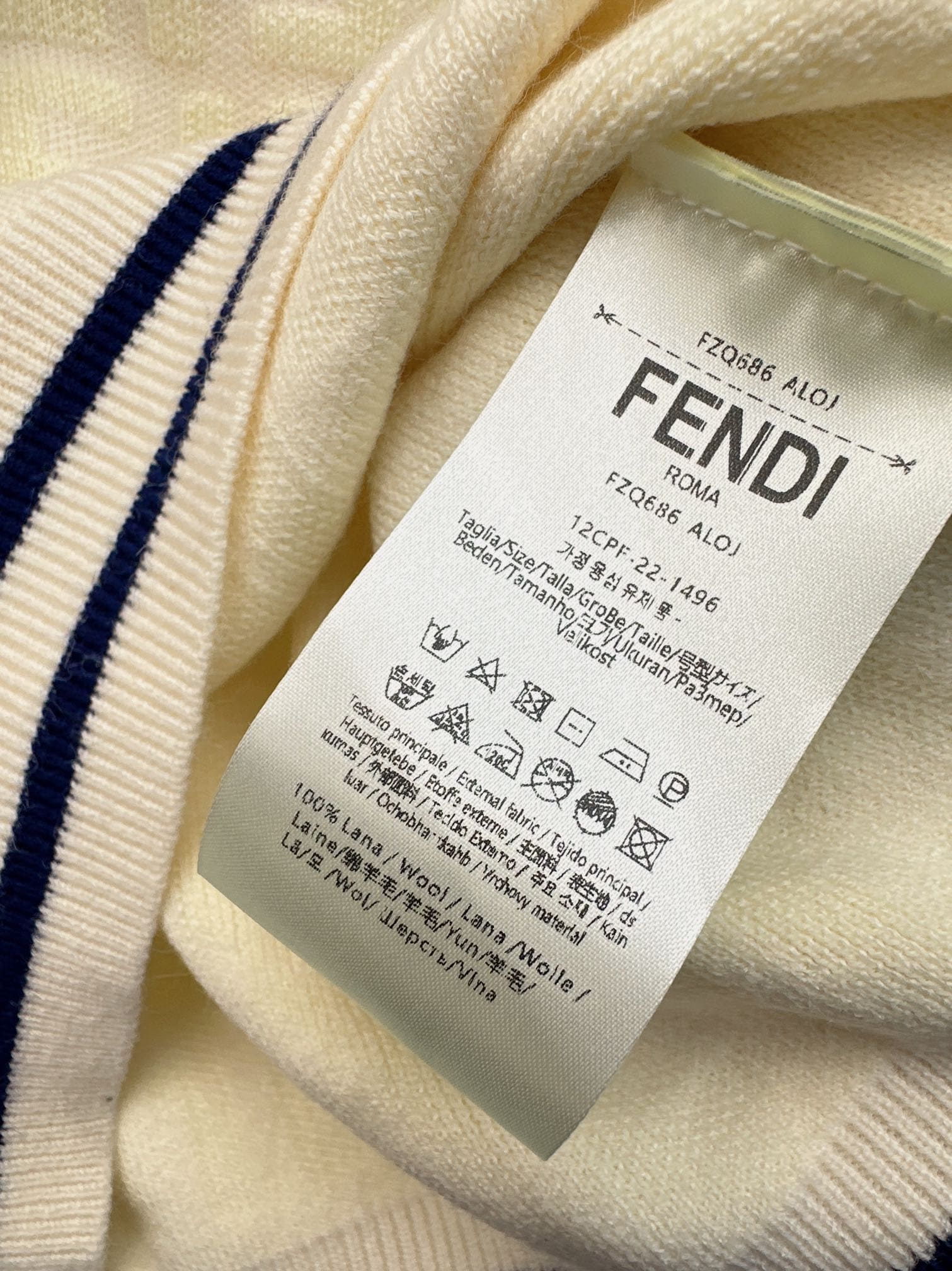 ÁO FENDI Jacquard FF Beige Sweater