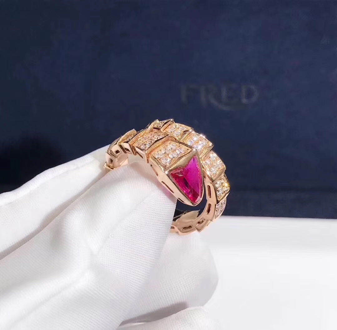 NHẪN BVLGARI Serpenti 18kt white gold diamonds