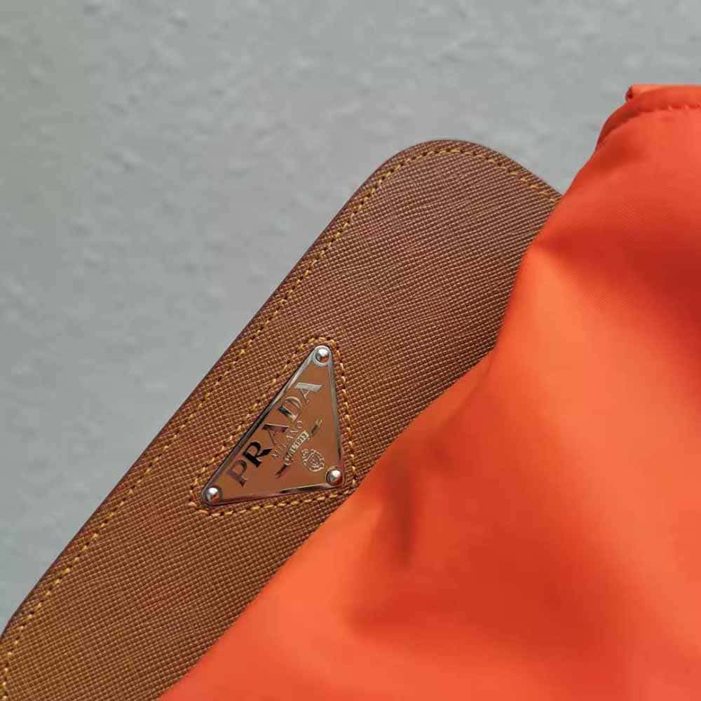 BALO Prada Women Nylon and Saffiano Leather Backpack-Orange