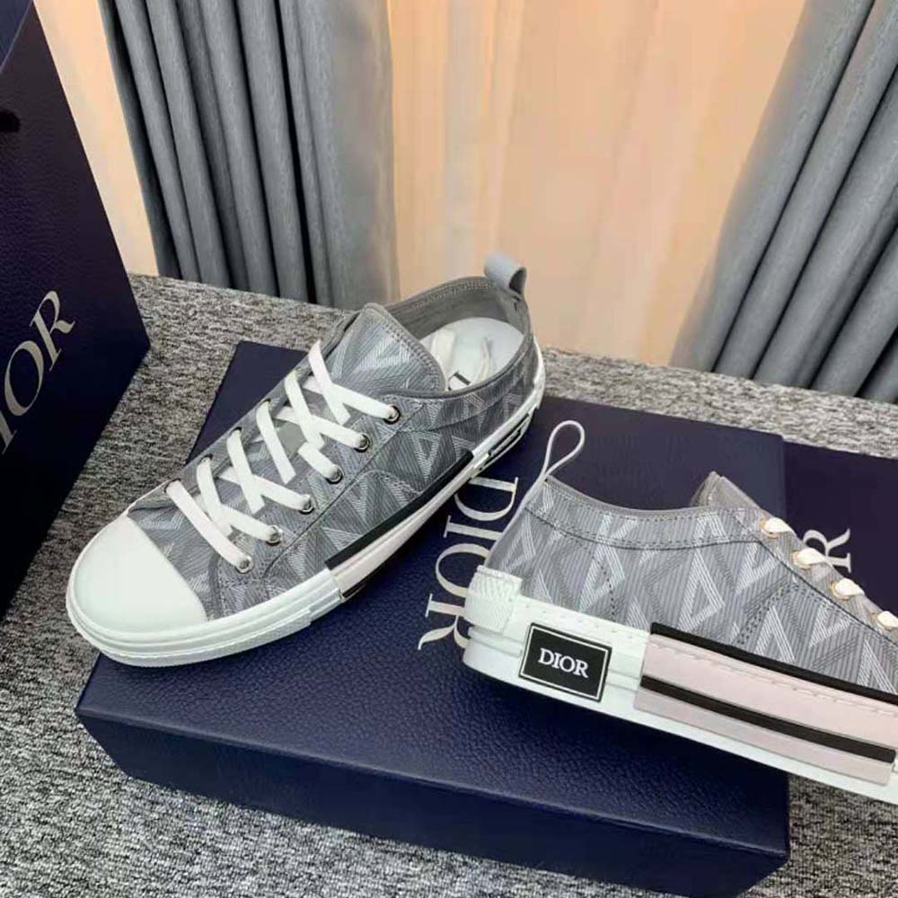 GIÀY DIOR Unisex B23 Low-Top Sneaker Dior Gray CD Diamond Canvas