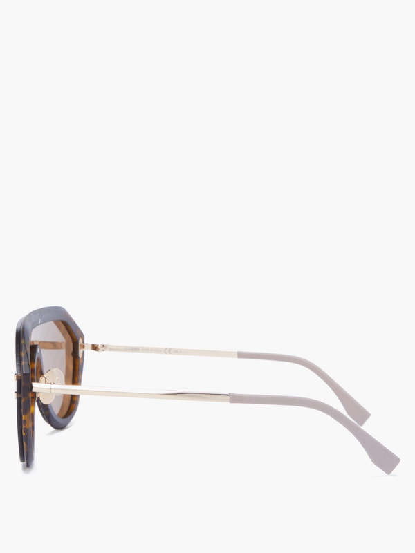 FENDI FF shield metal sunglasses