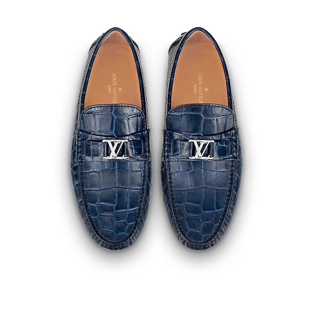 GIÀY LOUIS VUITTON BLUE CROCODILE LOAFERS
