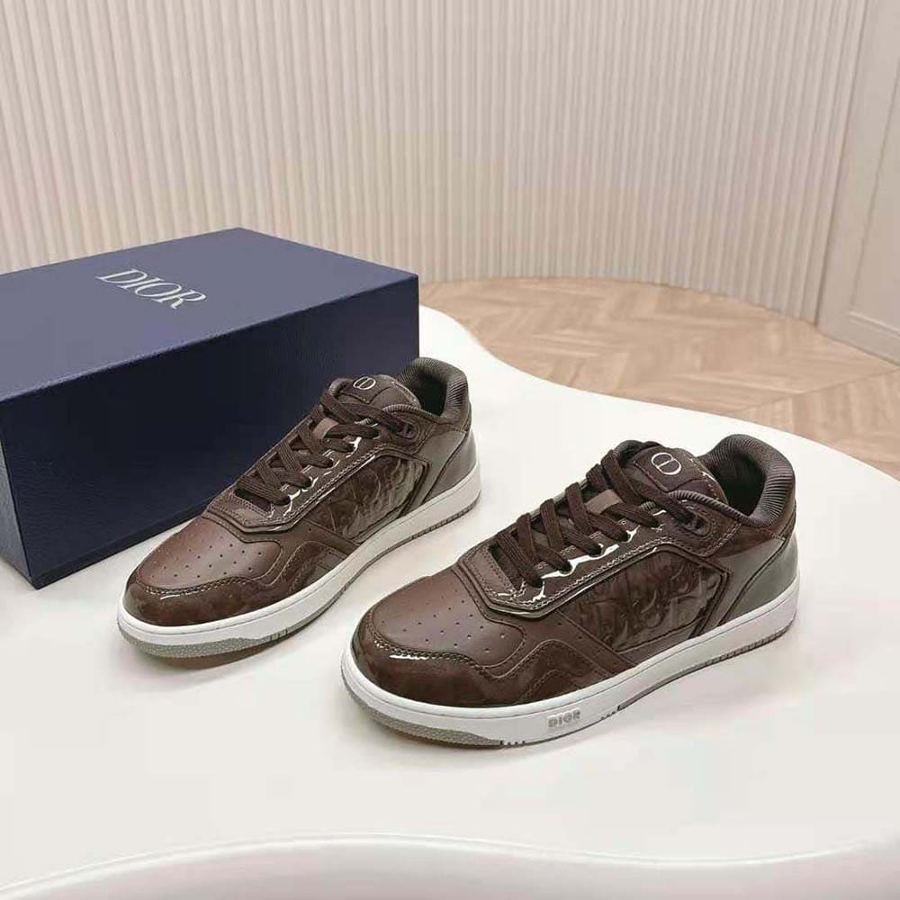 GIÀY DIOR B27 Low-top Sneaker Plum Patent Calfskin and Dior Oblique Gravity Leather