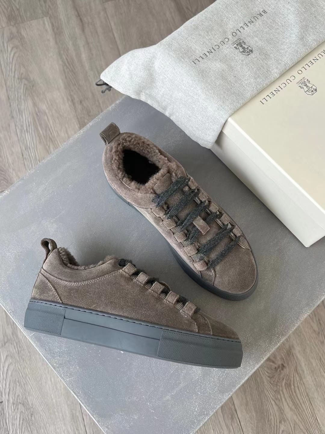 GIÀY BRUNELLO CUCINELLI SNEAKERS LOW TOP SHOES AAA DA LỘN LÓT LÔNG