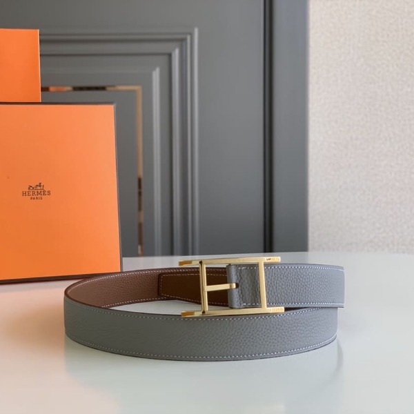 DÂY LƯNG HERMES H Togo leather hai mặt khóa vàng