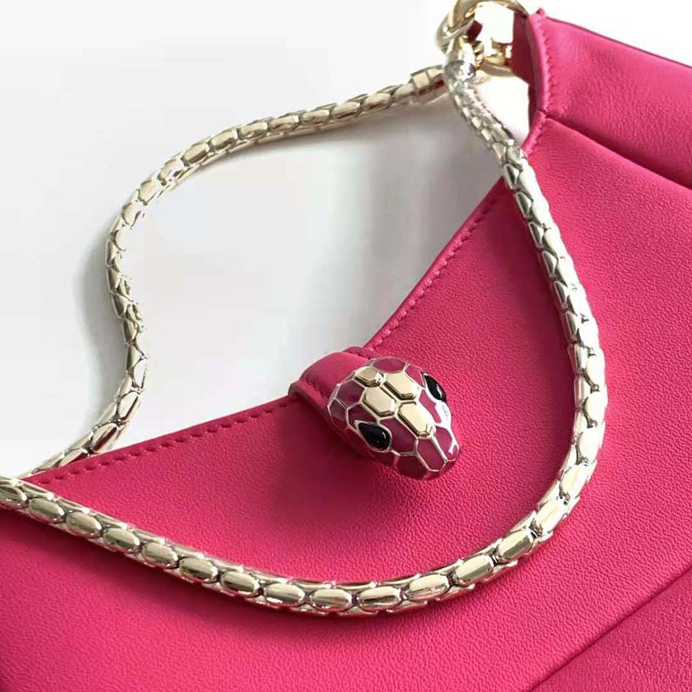 TÚI BVLGARI Women Serpenti Baia Small Shoulder Bag in Calf Leather-Pink