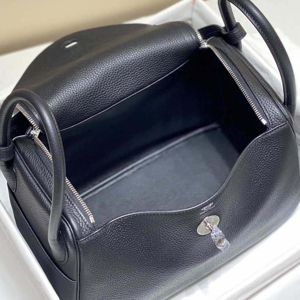 Túi Hermes Women Lindy 26 in Clemence Leather-Black