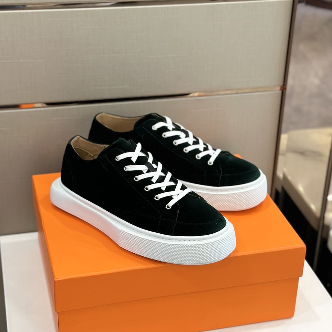 GIÀY HERMES SNEAKER LOW SPORTS SUEDE BLACK