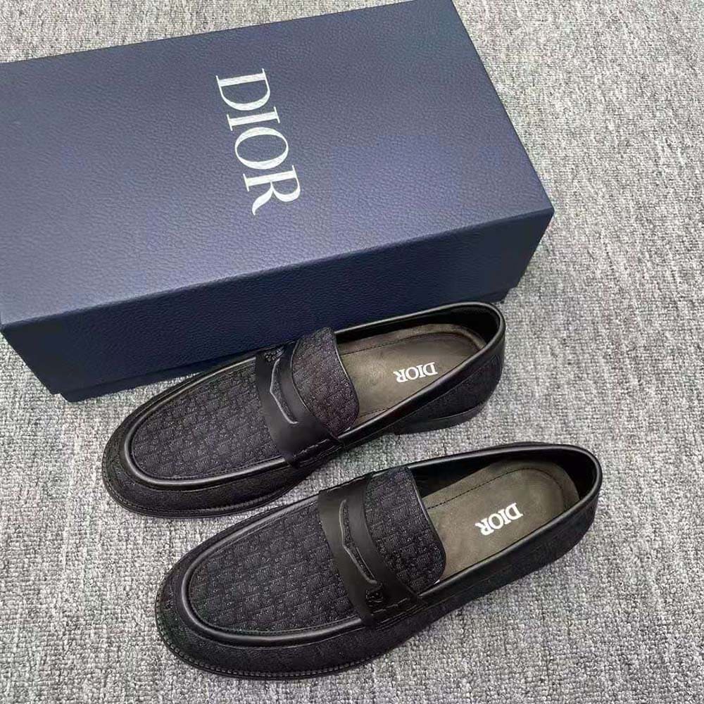 GIÀY DIOR Granville Loafer Black Dior Oblique Jacquard