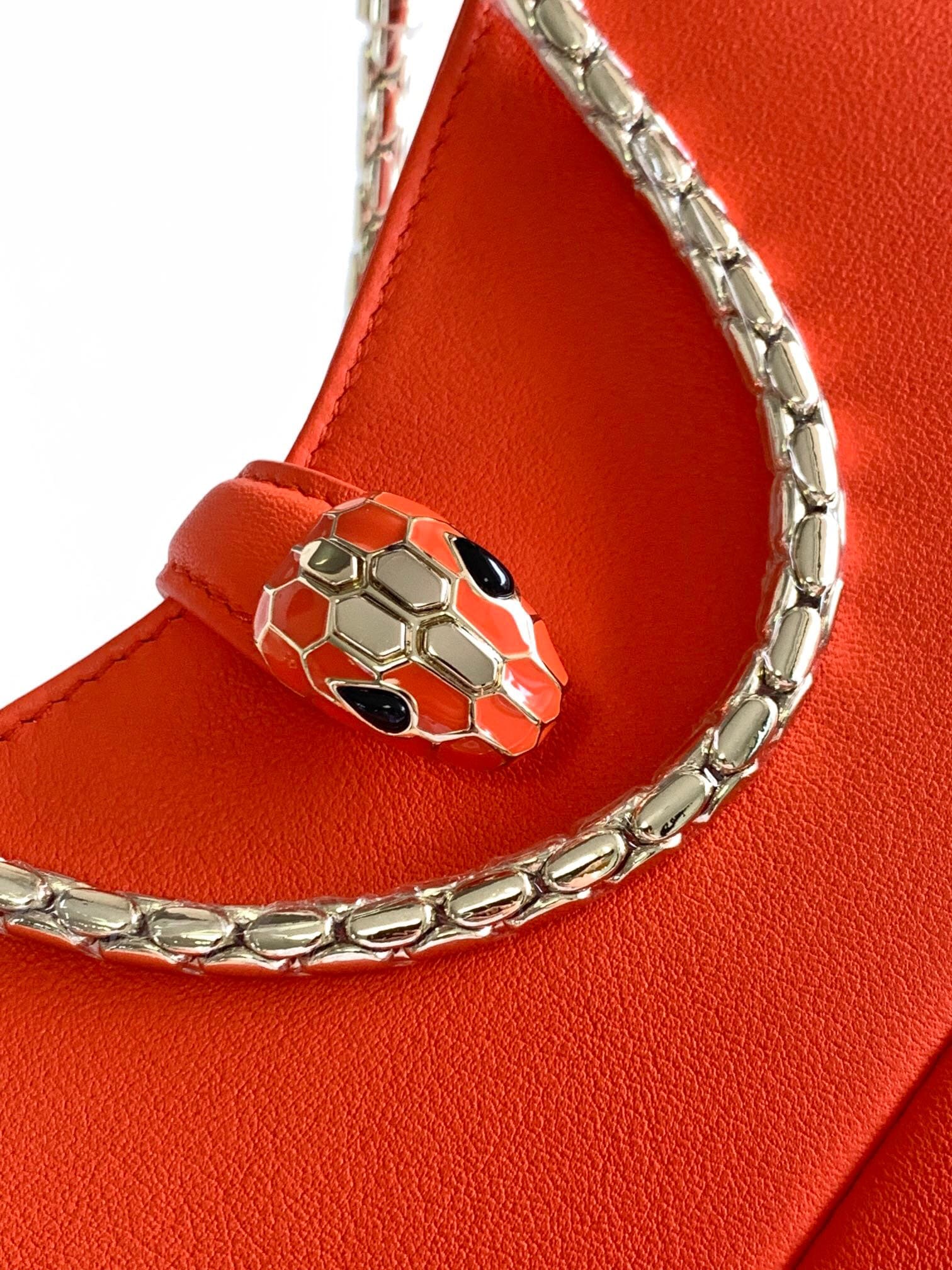 TÚI BVLGARI SERPENTI CALFSKIN ORANGE