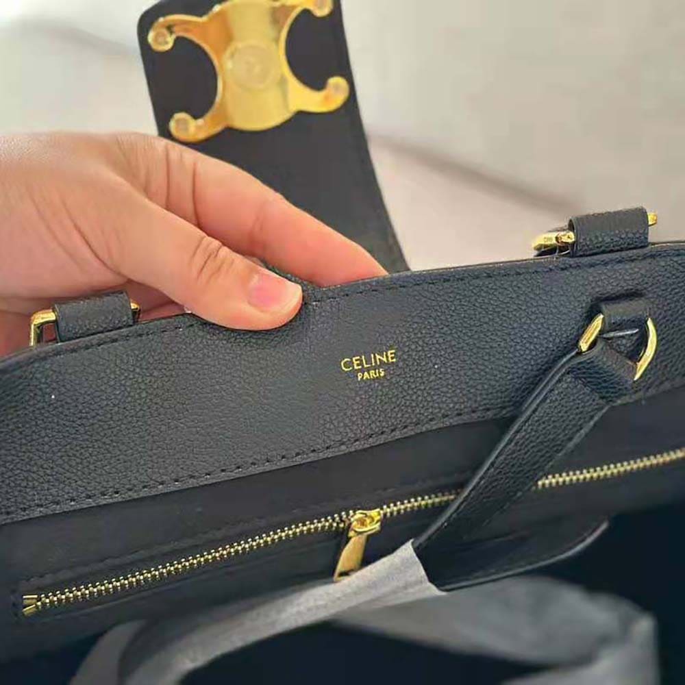 TÚI Celine Women Medium Appoline Bag in Supple Calfskin-Black