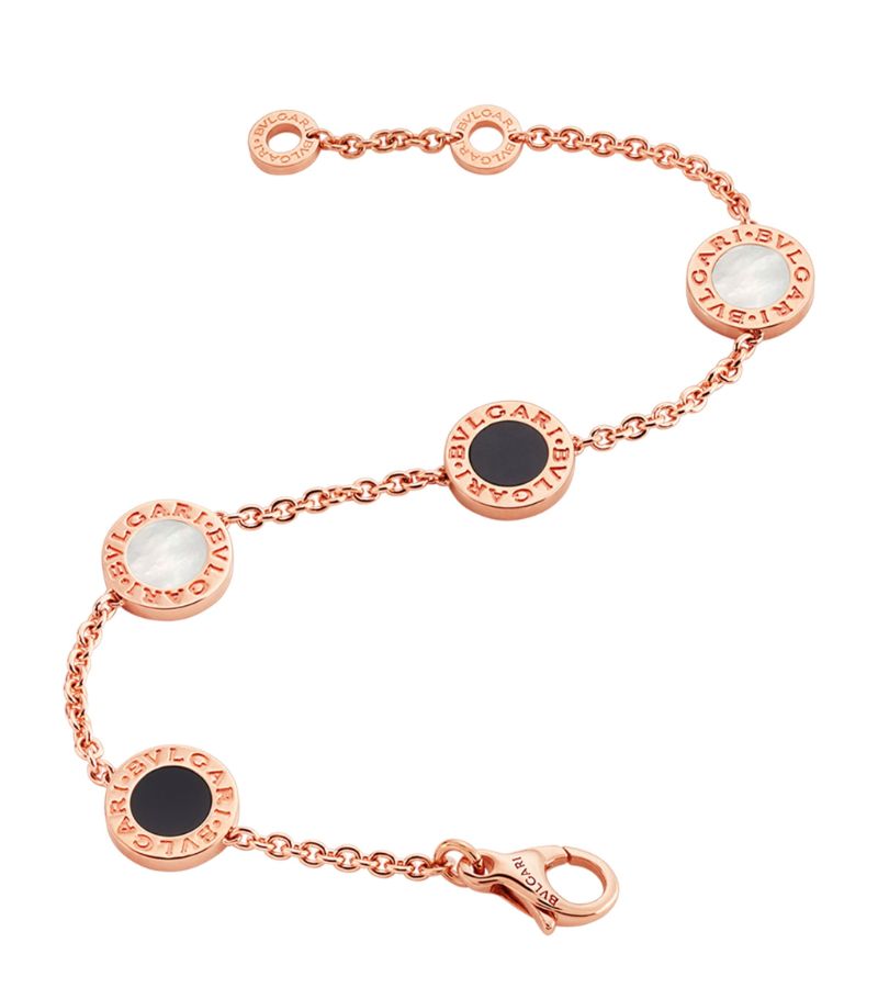 Vòng tay BVLGARI Rose Gold, Mother-of-Pearl and Onyx  vàng hồng 18K