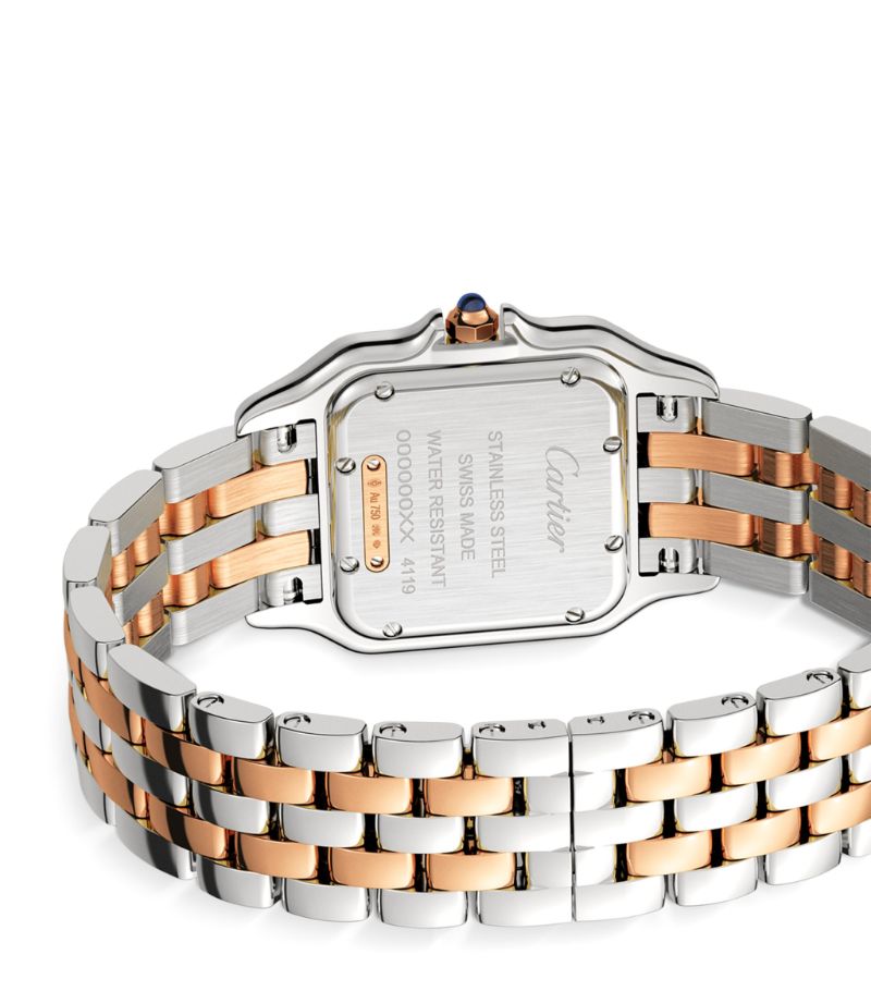 Đồng hồ CARTIER Medium Rose Gold, Stainless Steel and Diamond Panthère de Cartier Watch mặt số màu trắng